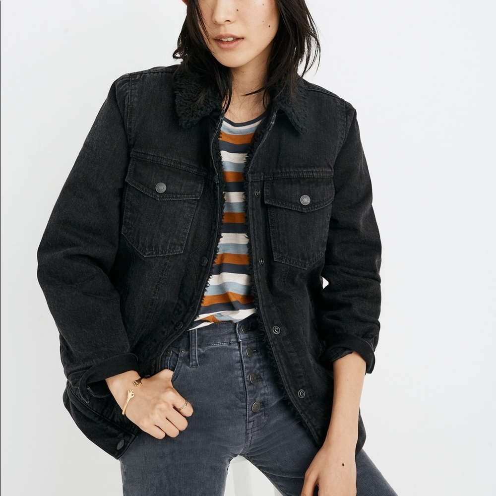 Madewell oversized Jean Jacket: Sherpa Edition